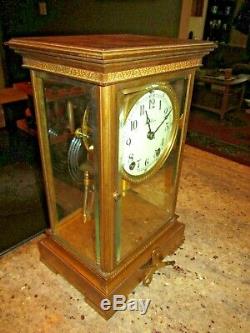 Antique Seth Thomas crystal regulator clock runs