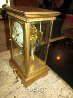 Antique Seth Thomas crystal regulator clock runs