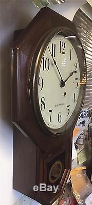 Antique Seth Thomas school clock. Wood case Time only. Working