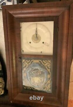 Antique Seth Thomas wall Clock Rare Pendulum And key For restoration/parts