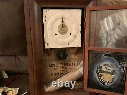 Antique Seth Thomas wall Clock Rare Pendulum And key For restoration/parts