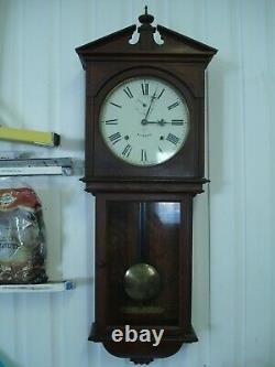 Antique Seth Thomas walnut wall clock works withchime MUST SEE emile Jacot jewelry