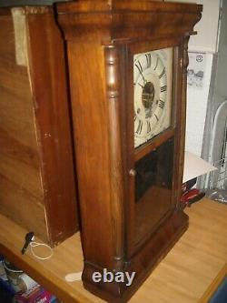 Antique Seth Thomas weight driven column shelf clock working