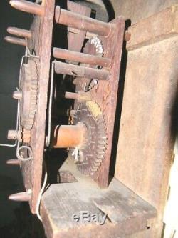 Antique Seth Thomas woodworks tall clock movement & dial