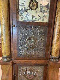 Antique SethThomas Weight Driven Plymouth HollowTriple Deck Column Shelf Clock