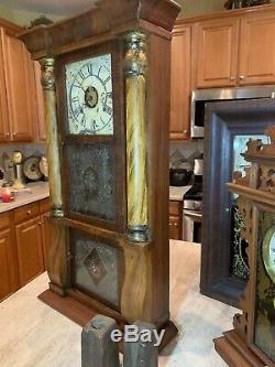 Antique SethThomas Weight Driven Plymouth HollowTriple Deck Column Shelf Clock