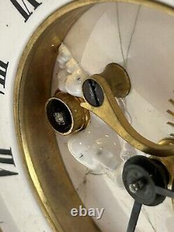 Antique Slate And Marble Open Escapement French Mantle Clock Seth Thomas