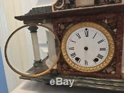 Antique Solid Stone Masonic Moon Star Heart Cross Seth Thomas Clock for Repair