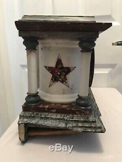 Antique Solid Stone Masonic Moon Star Heart Cross Seth Thomas Clock for Repair