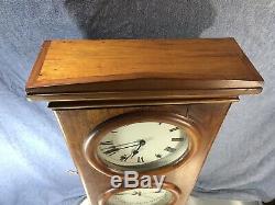 Antique Style Seth Thomas Double Dial Calendar Clock Month 8 Day Movement Date