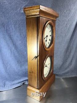 Antique Style Seth Thomas Double Dial Calendar Clock Month 8 Day Movement Date