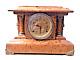 Antique Thomas Seth Mantle Clock Wooden With Metal Accents Withkey For Parts