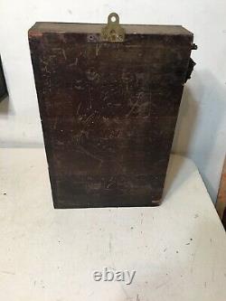 Antique Time Clock Seth Thomas Movement With Alarm Bell Zig Zag Naval Course