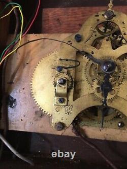 Antique Time Clock Seth Thomas Movement With Alarm Bell Zig Zag Naval Course