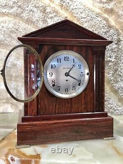 Antique USA Seth Thomas 4 Bell Sonora Chime Clock, Double Movement & Pendulum