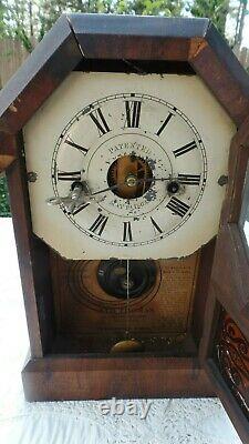 Antique USA Seth Thomas Wall & Mantle Clock With Pendulum Dated 1863