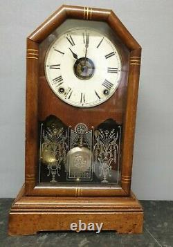 Antique Victorian Architectural Alarm Clock with Hour Strike