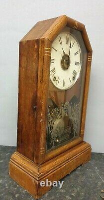 Antique Victorian Architectural Alarm Clock with Hour Strike