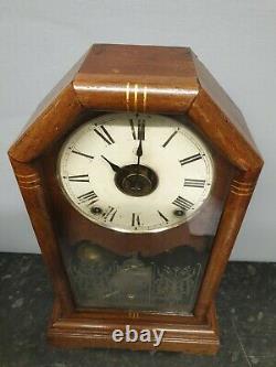 Antique Victorian Architectural Alarm Clock with Hour Strike