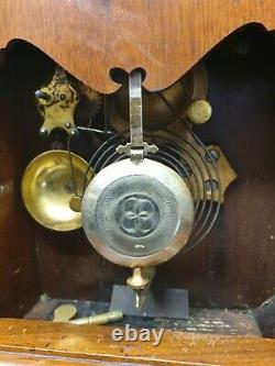 Antique Victorian Architectural Alarm Clock with Hour Strike