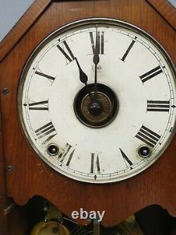 Antique Victorian Architectural Alarm Clock with Hour Strike