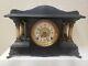 Antique Vintage Black Seth Thomas Open Column Adamantine Sucile Mantle Clock