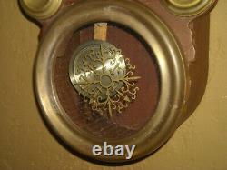 Antique Vintage Japanese wood wall clock case with brass trim Seth Thomas face