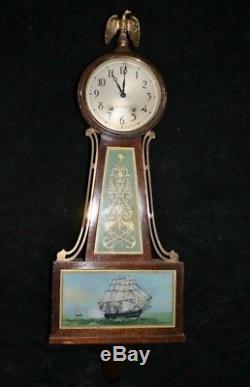 Antique/Vintage Seth Thomas Banjo Clock 8 Day Hr/Half Hr Strike-Reverse Painting