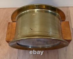 Antique/Vintage Seth Thomas Brass Ships Mantle Clock with Wood Stand & Key USA