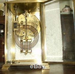 Antique Vintage Seth Thomas Crystal Regulator Clock with key. Slight fixer
