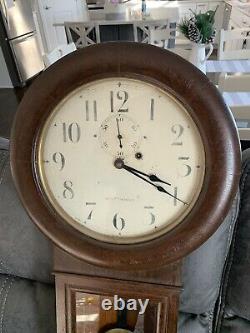 Antique Vintage Seth Thomas No. 2 Wall Regulator Clock (Read) Railroad Clock