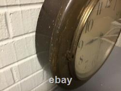 Antique Vtg Seth Thomas Ships Office Industrial Wall Clock 16 1/2 Across Wow