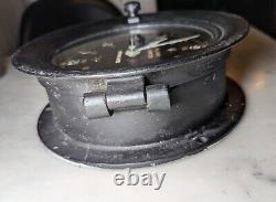 Antique WW II U. S. Navy Seth Thomas Ships Clock Runs 6 Dial