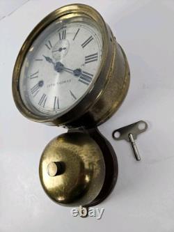 Antique WWI Seth Thomas Ship's Bell Strike'Bottom Bell' Brass Ship Wall Clock