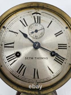 Antique WWI Seth Thomas Ship's Bell Strike'Bottom Bell' Brass Ship Wall Clock