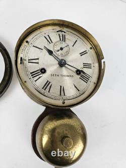 Antique WWI Seth Thomas Ship's Bell Strike'Bottom Bell' Brass Ship Wall Clock