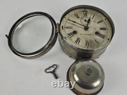 Antique WWI Seth Thomas Ship's Bell Strike'Bottom Bell' Nickel Ship Wall Clock