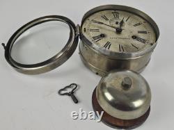 Antique WWI Seth Thomas Ship's Bell Strike'Bottom Bell' Nickel Ship Wall Clock