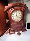 Antique-walnut-seth Thomas Arch Top Mantle Clock Ca. 1880-#p633