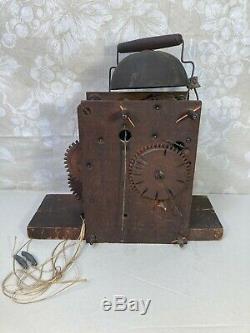 Antique Wood GF Clock Movement with Bell Strike Runs No Marking as to Maker