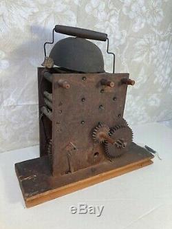 Antique Wood GF Clock Movement with Bell Strike Runs No Marking as to Maker