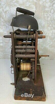 Antique Wood GF Clock Movement with Bell Strike Runs No Marking as to Maker