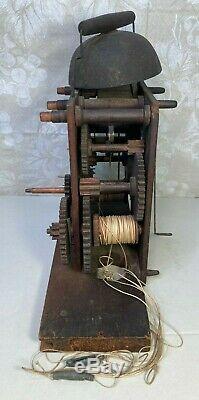 Antique Wood GF Clock Movement with Bell Strike Runs No Marking as to Maker