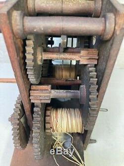 Antique Wood GF Clock Movement with Bell Strike Runs No Marking as to Maker