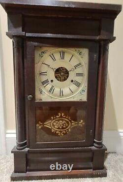 Antique Working 1860's SETH THOMAS Plymouth Conn OGEE Weight Driven Mantel Clock