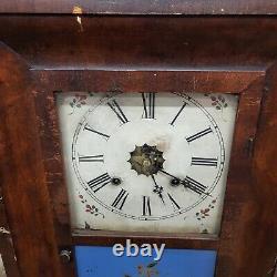 Antique Working 1860s OGEE Weight Driven Mantel Clock WORKING