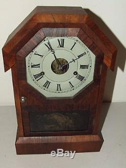 Antique Working 1860s SETH THOMAS Plymouth Conn Octagon Top Clock Round Movement