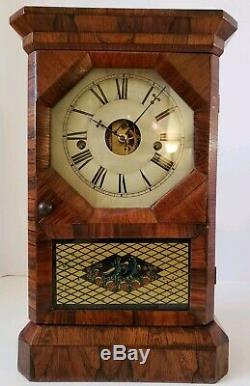 Antique Working 1865 SETH THOMAS Parlor Rosewood Mantel Clock with Lyre Movement