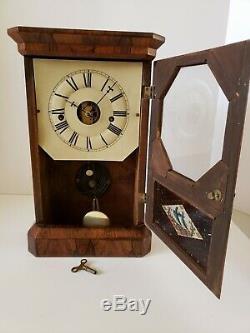 Antique Working 1865 SETH THOMAS Parlor Rosewood Mantel Clock with Lyre Movement