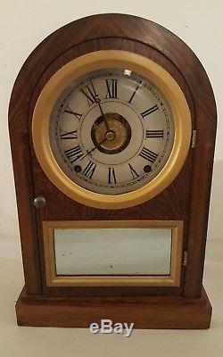 Antique Working 1877 Restored SETH THOMAS Mantel Shelf Clock with Lyre Movement